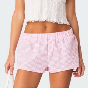 Edikted Pink Gingham Women's Shorts